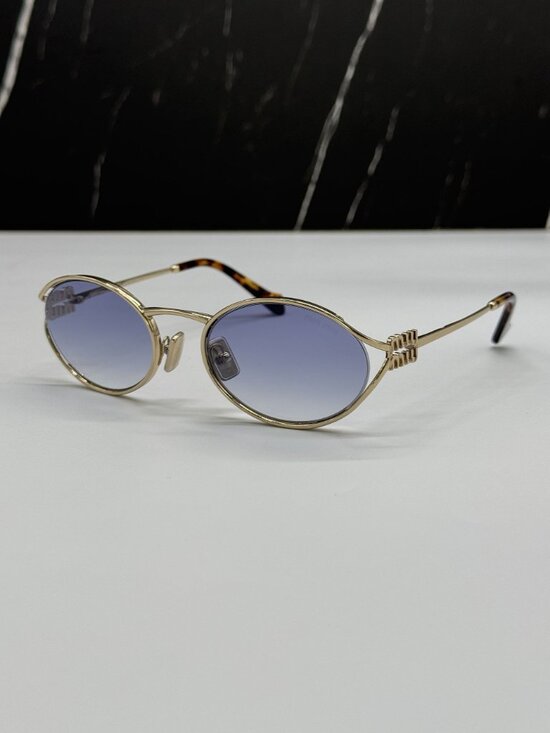NEW MIU MIU MU52YS ZVN80O GOLD BLUE SUNGLASSES MIU MIU MU 52YS ZVN80O